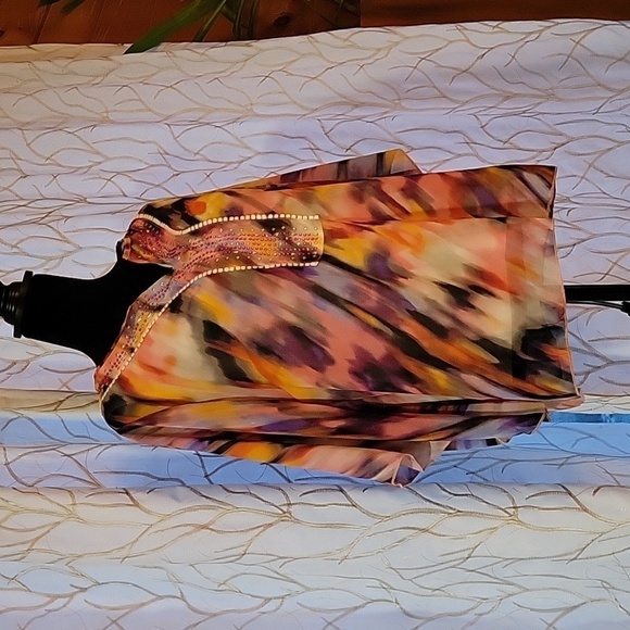 NWT NY Collection Women's Abstract Gemstone Blouse - Picture 3 of 13